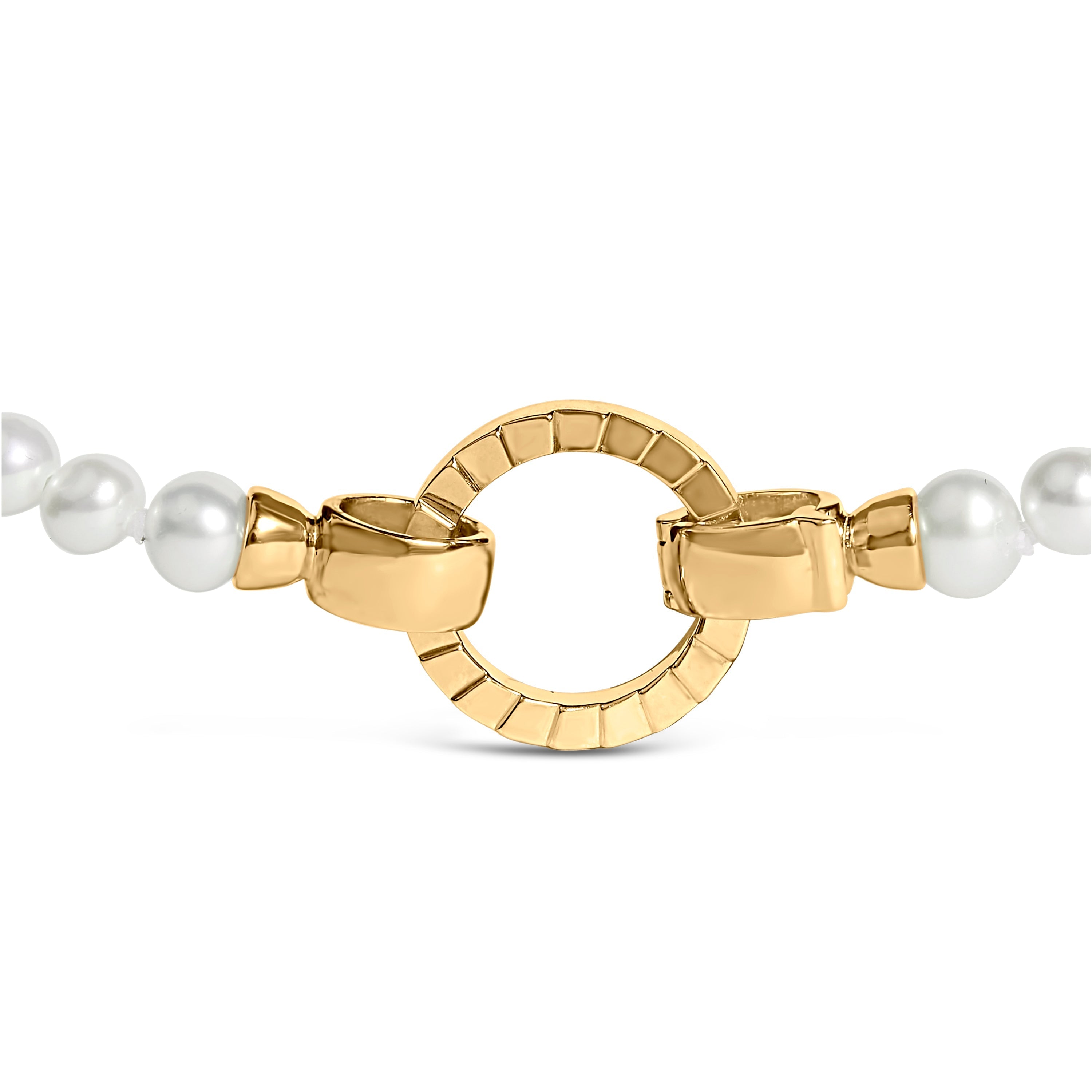 18K Yellow Gold Vermeil Pearl Strand Infinity Necklace DestGlow