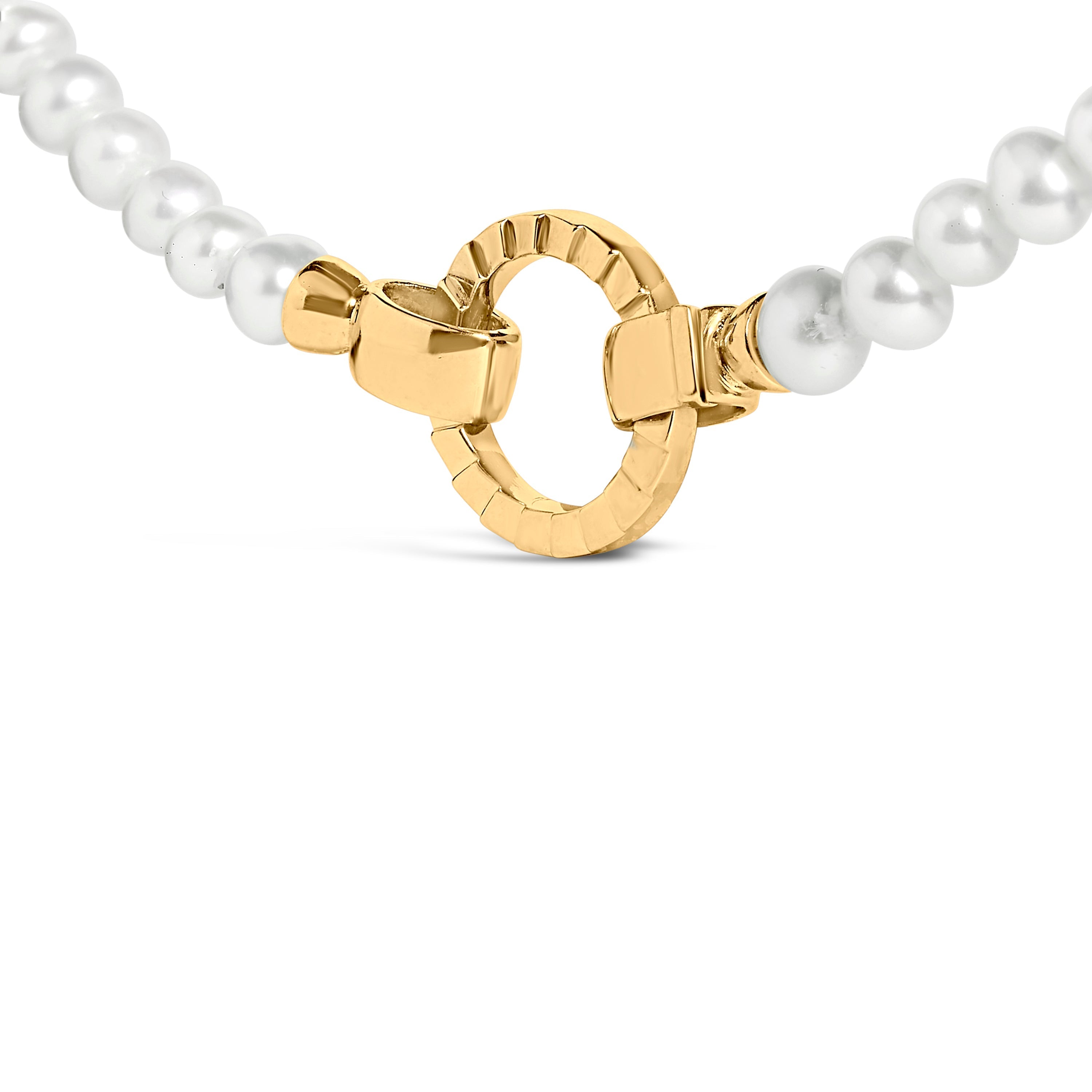 18K Yellow Gold Vermeil Pearl Strand Infinity Necklace DestGlow