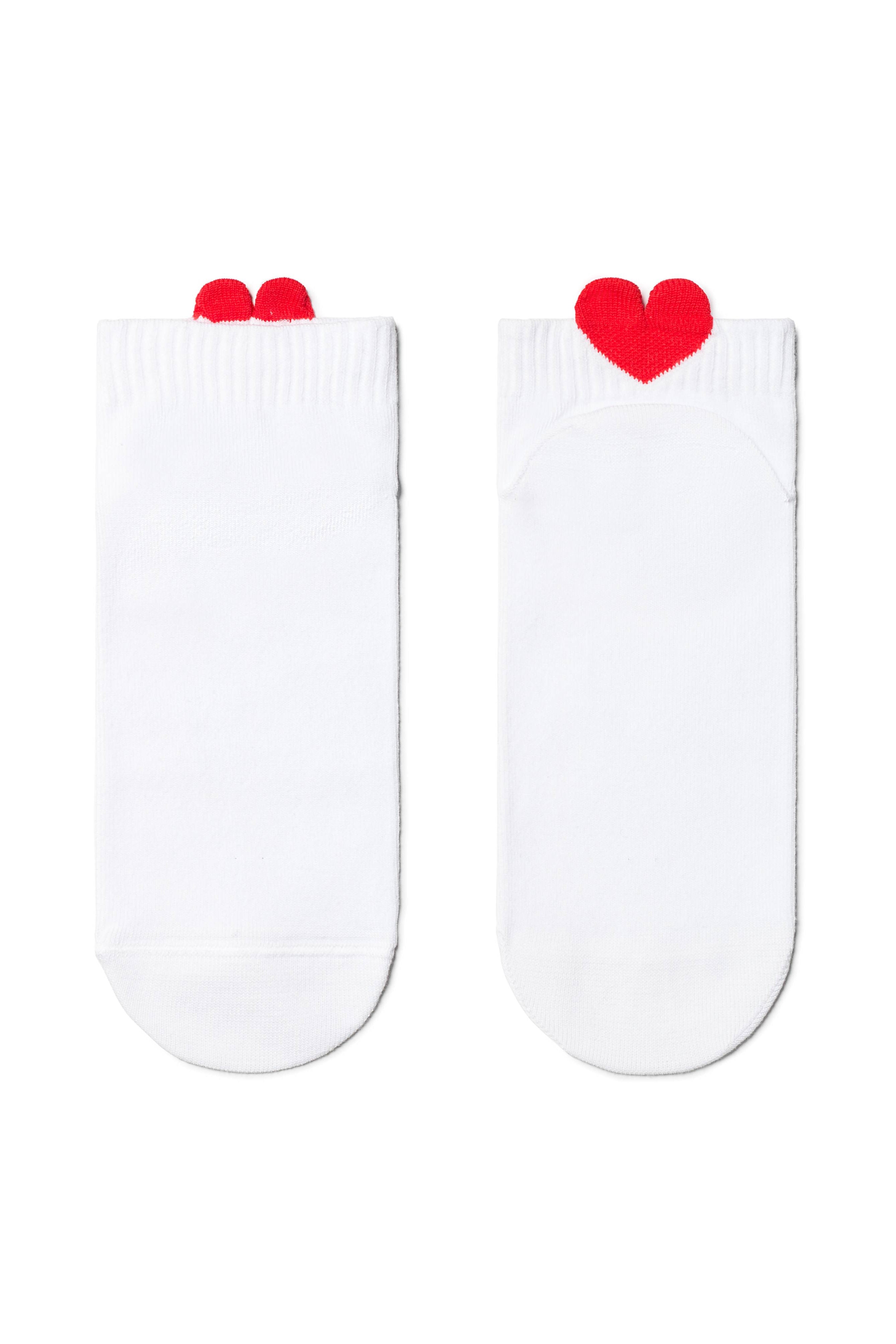 Cotton Ankle Socks Conte Active - 221 Picot Heart - DestGlow