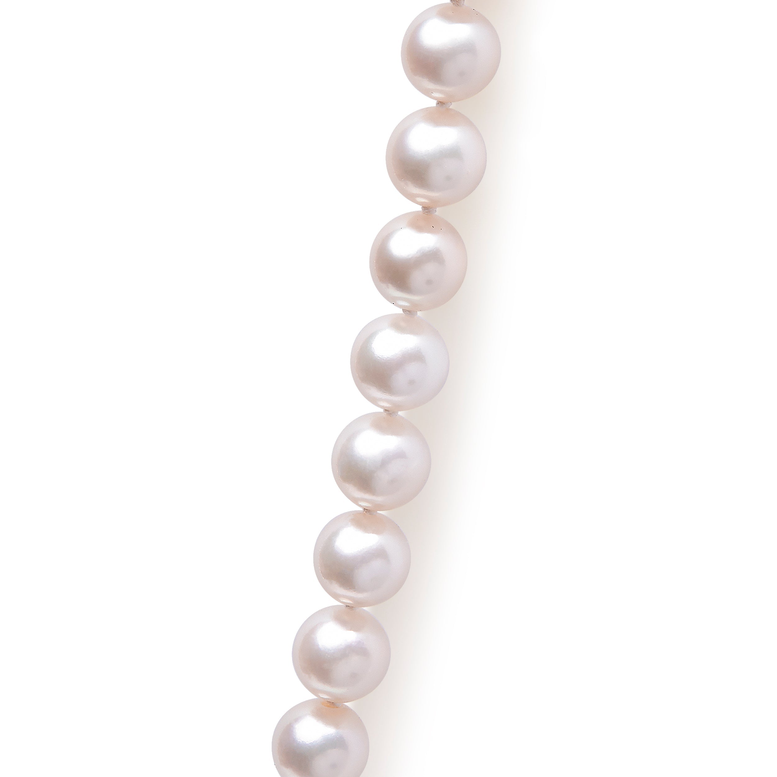14K Yellow Gold 8.0x8.5mm Akoya Pearl Strand Necklace DestGlow