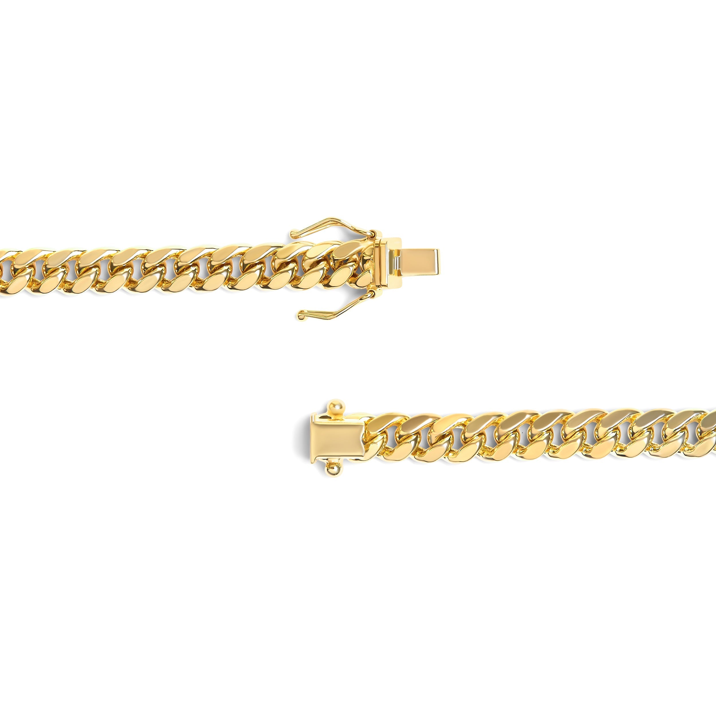 Semi-Solid 14K Yellow Gold 6.1mm Classic Miami Cuban Chain Necklace - 22 Inches DestGlow