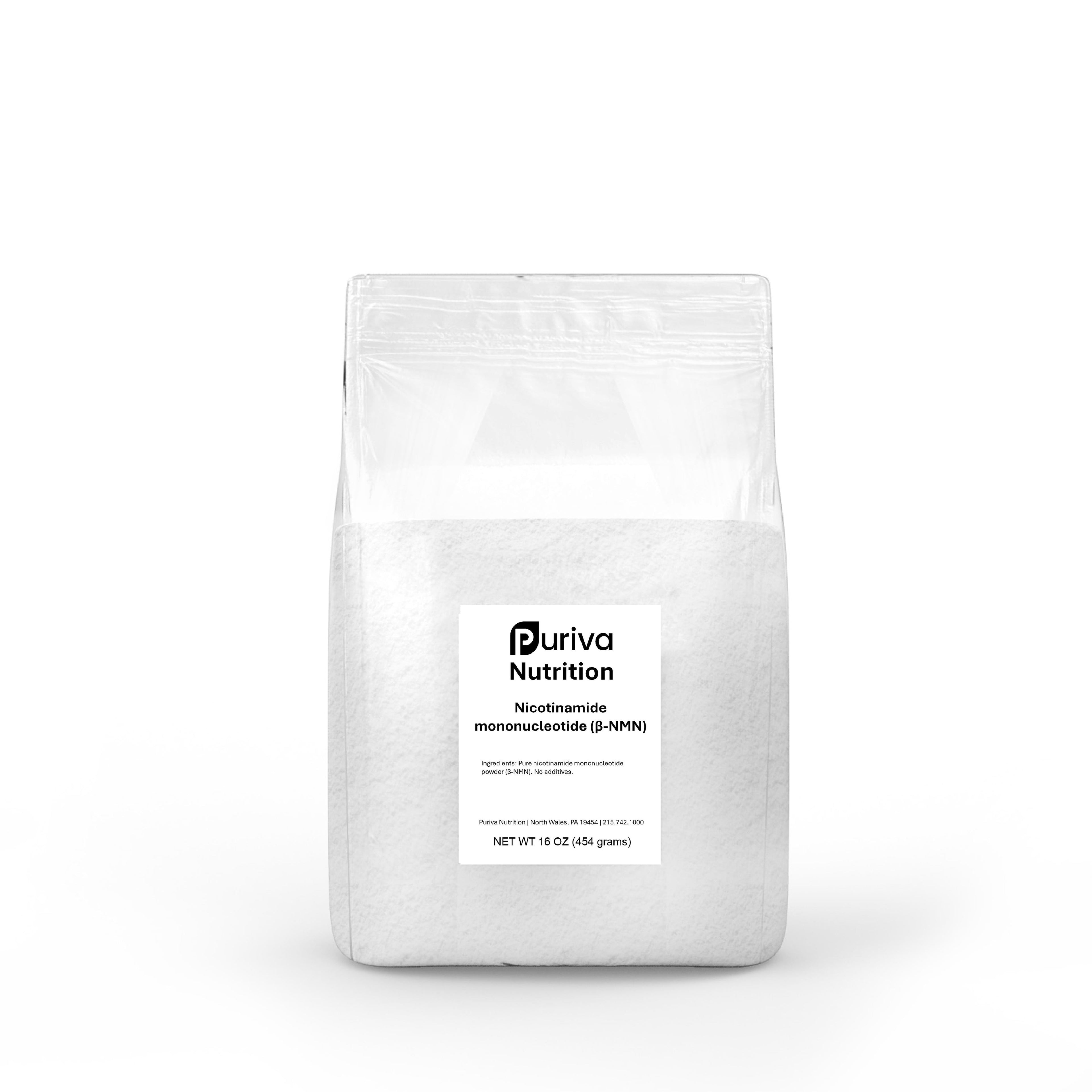 Pure NMN powder (Nicotinamide mononucleotide | β-NMN) NAD+ precursor, 454 grams (1 pound), Puriva Nutrition by Puriva Nutrition