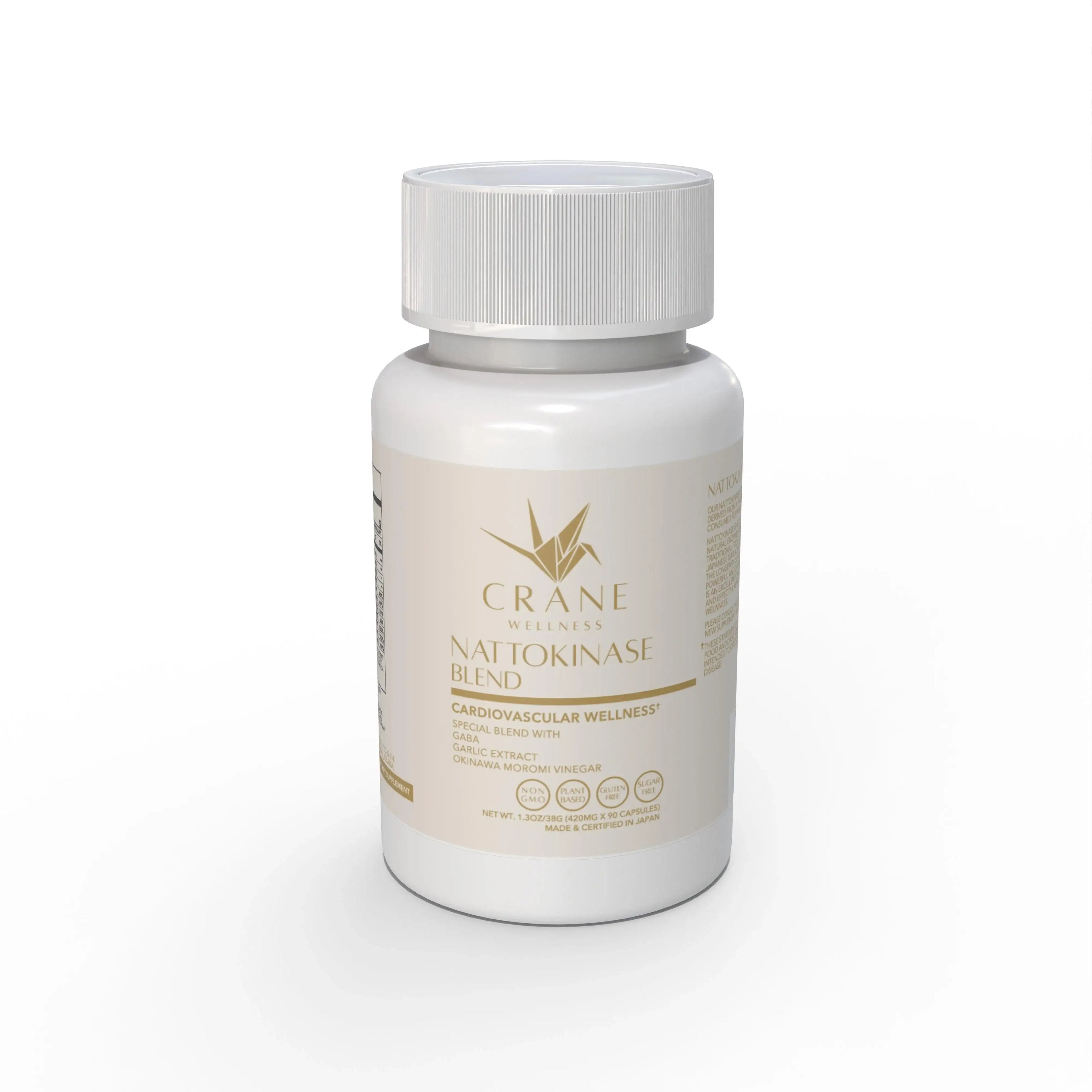 Nattokinase Blend 6,000 FU Cardiovascular Support Capsules by Crane Wellness