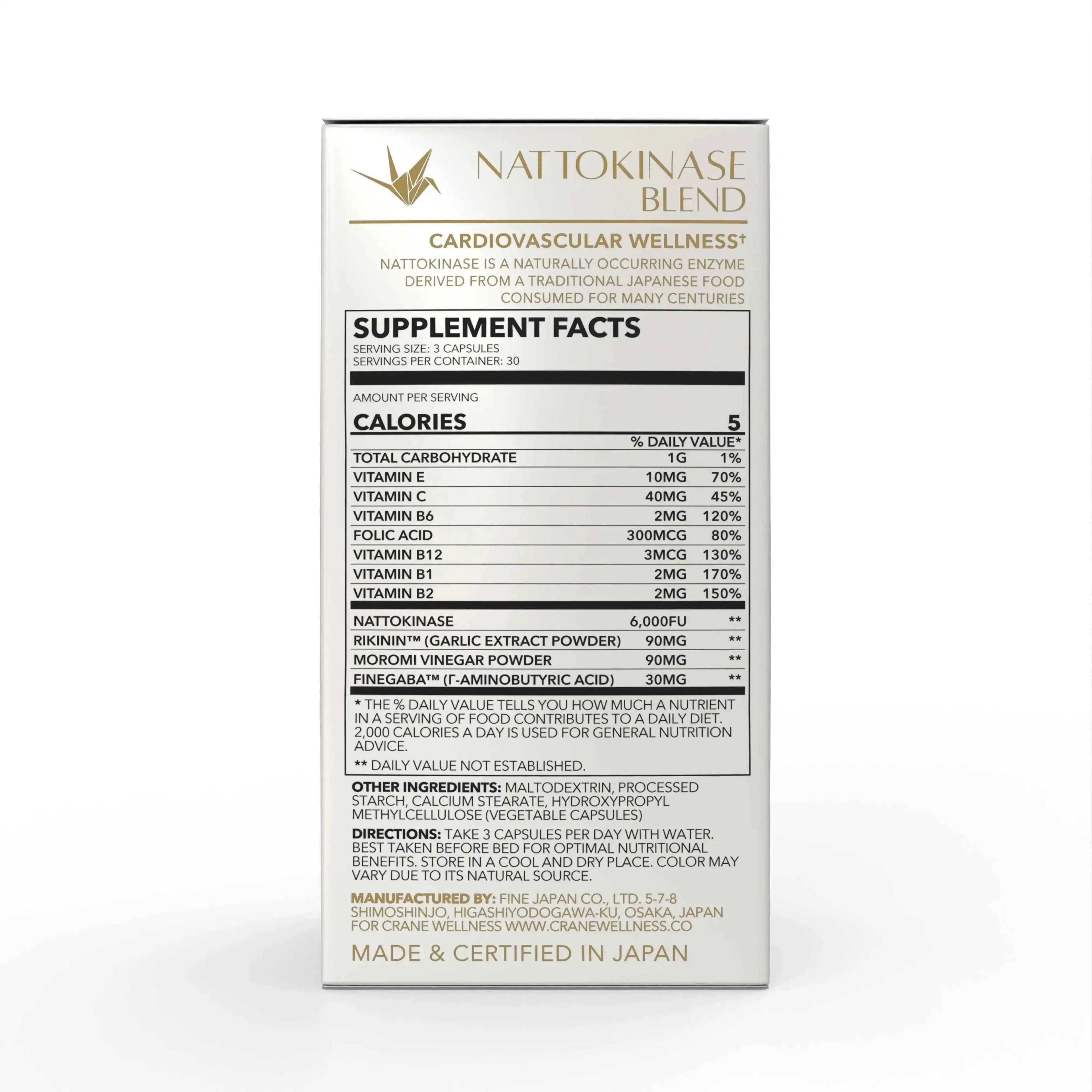 Nattokinase Blend 6,000 FU Cardiovascular Support Capsules DestGlow