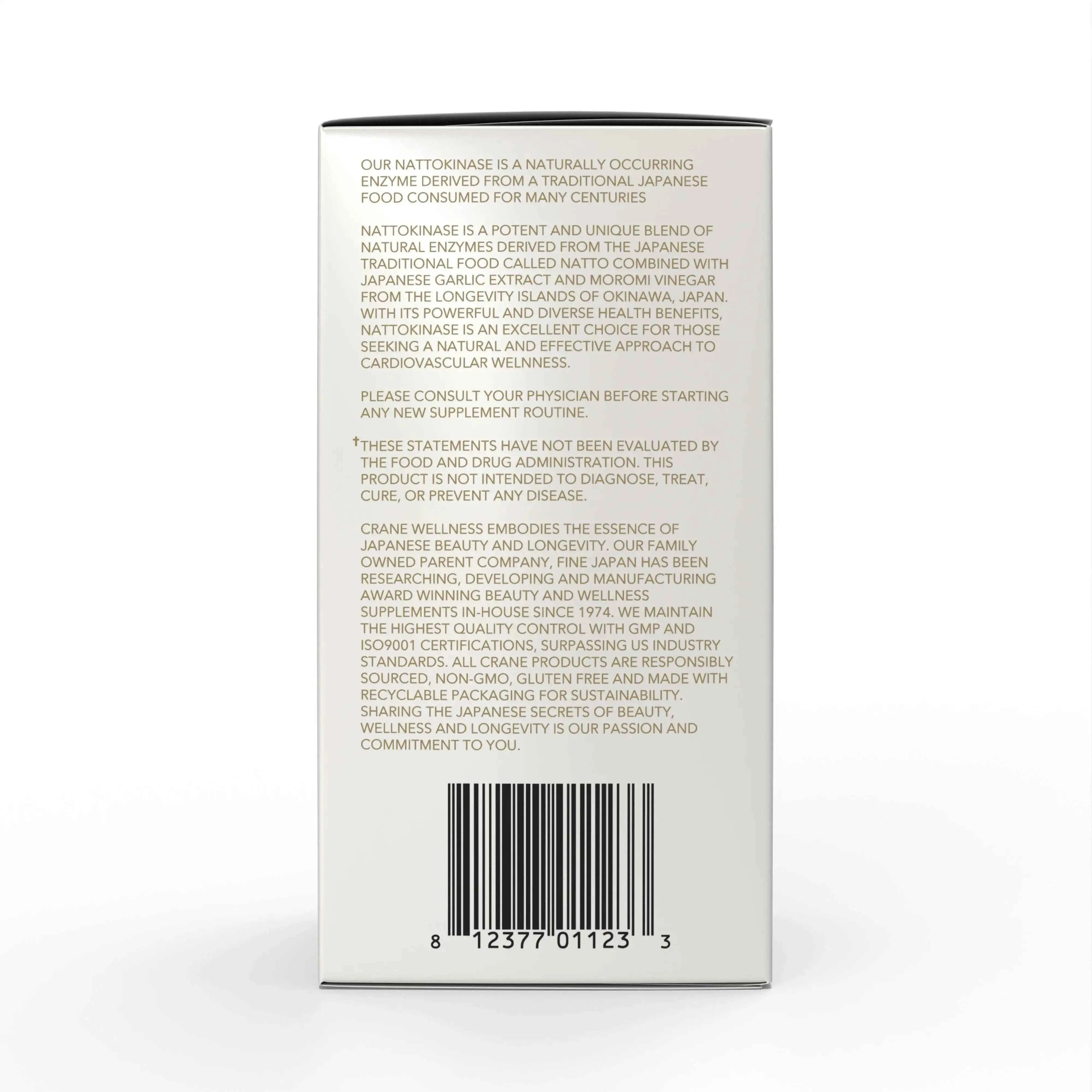 Nattokinase Blend 6,000 FU Cardiovascular Support Capsules by Crane Wellness