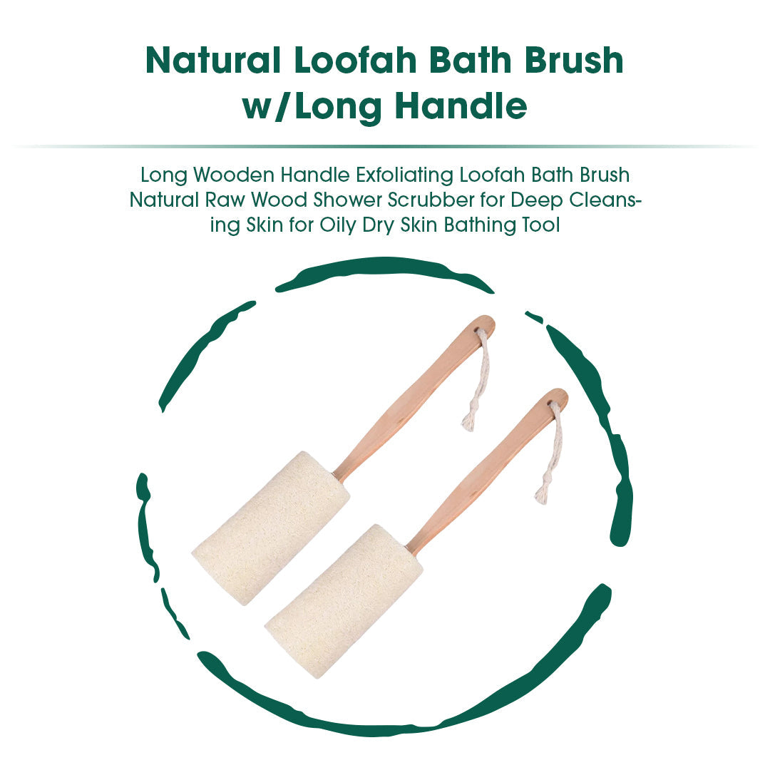 Natural Loofah Bath Brush w/Long Handle. by BeNat