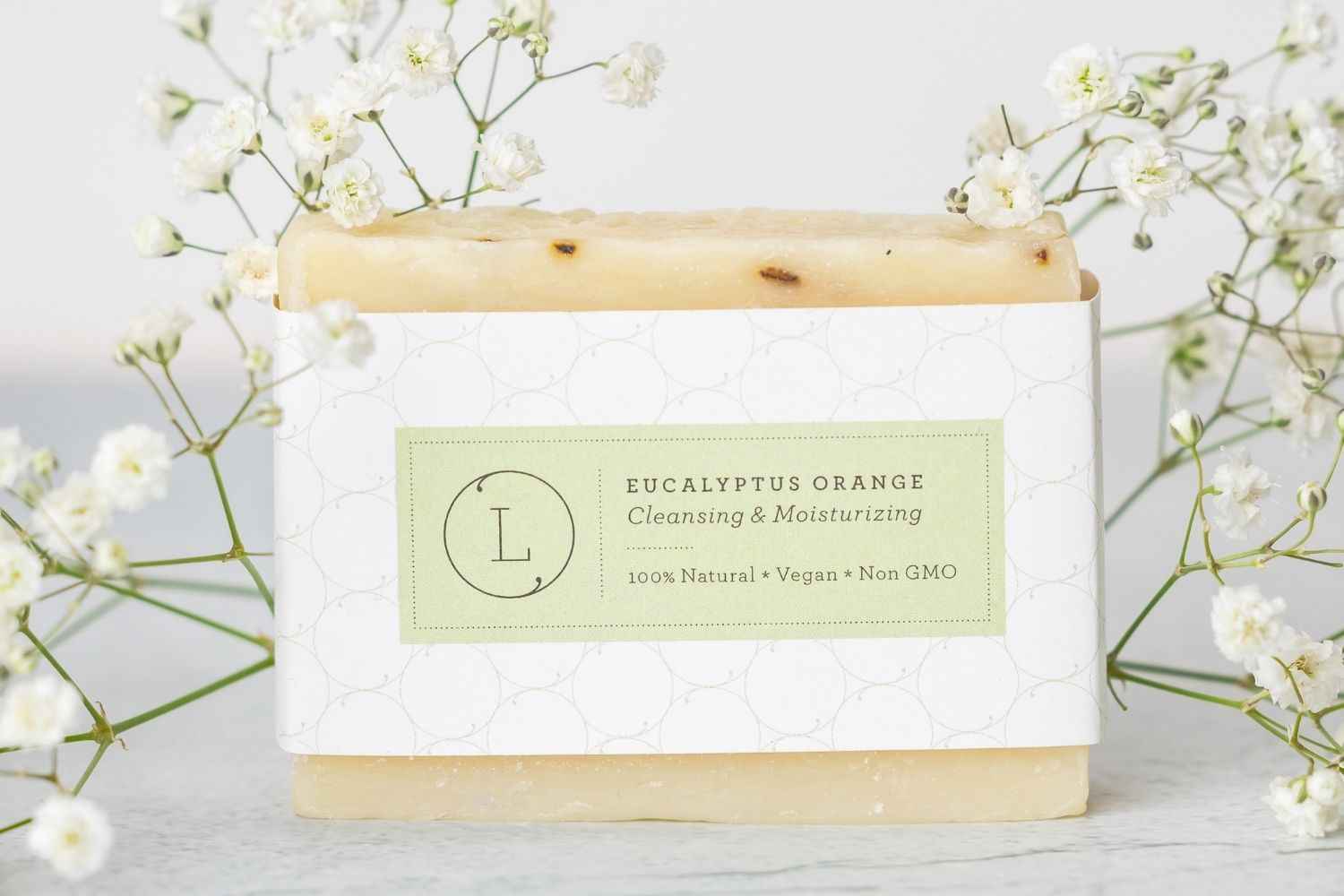 2x Eucalyptus Natural Handmade Soap Bar, Fresh Cold Process Soap