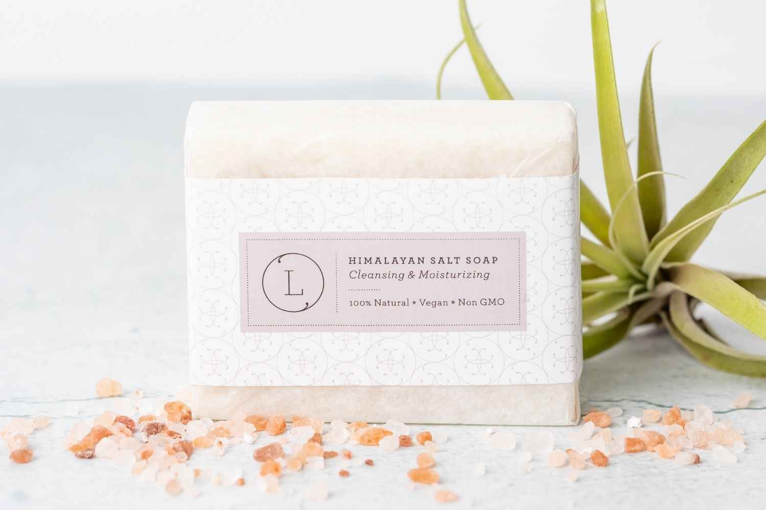 2x Himalayan Salt Soap Bar, Natural Unscented Soap, Vegan Handmade Soap