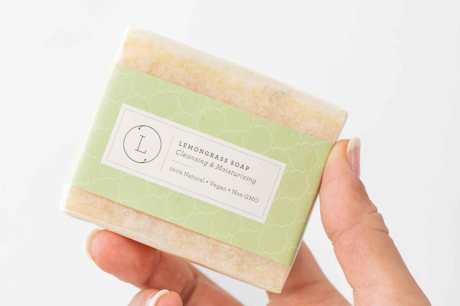 2 x Lemongrass Natural Soap Bar, Handmade Body Soap Gift