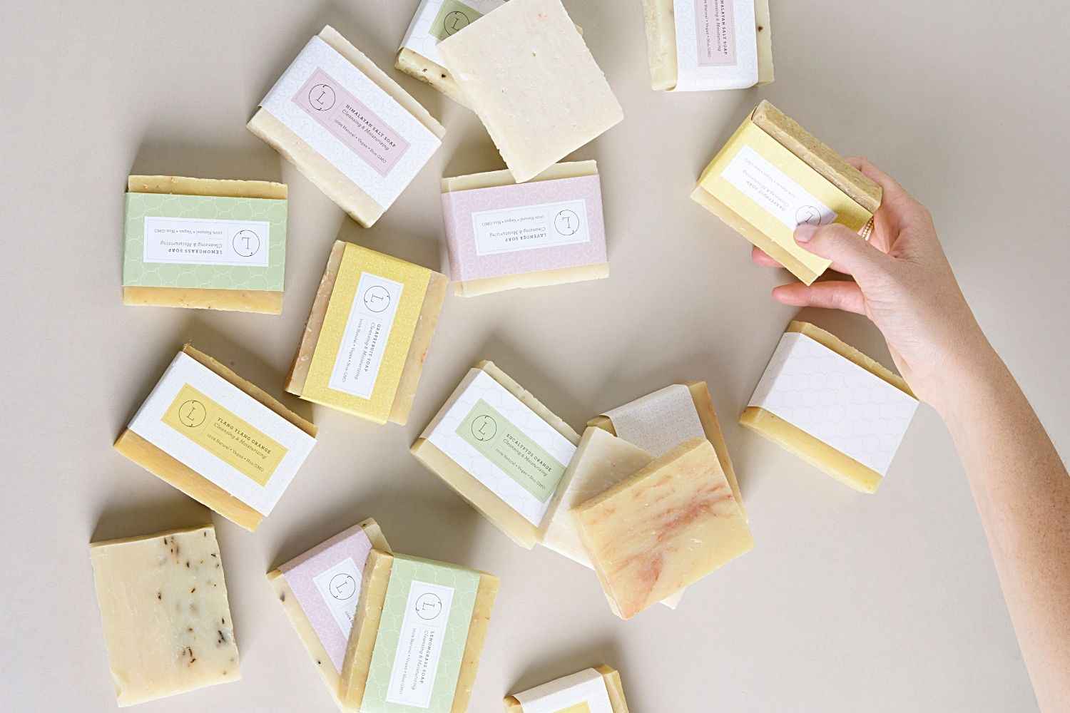 Set of 6 Handmade cold process ,Natural Soap Bars in gift Set box by Lizush