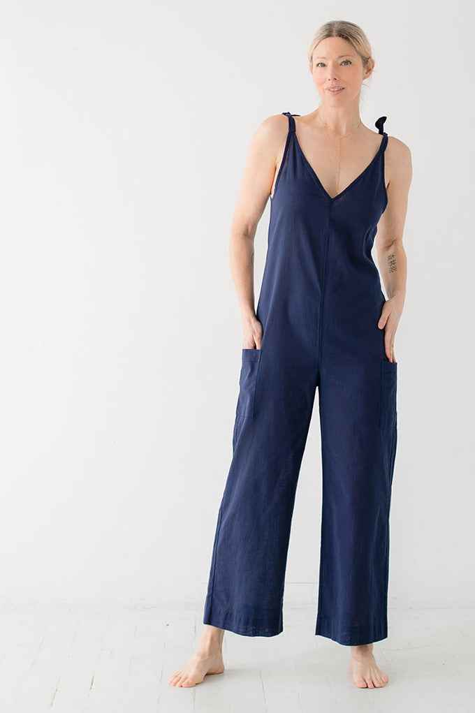 Tie Shoulder Jumpsuit by SALUA