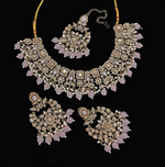 Joban Fashion Light Peach Stone Work Necklace Set