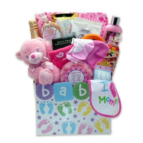 New Baby Girl Gift Box - Complete Celebration Set with Baby Essentials & Gourmet Treats