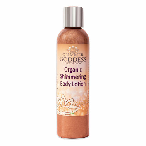 Organic Bronze Shimmer Body Lotion - Lightweight Moisturizer with Radiant Glow