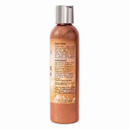 Organic Bronze Shimmer Body Lotion - Lightweight Moisturizer with Radiant Glow
