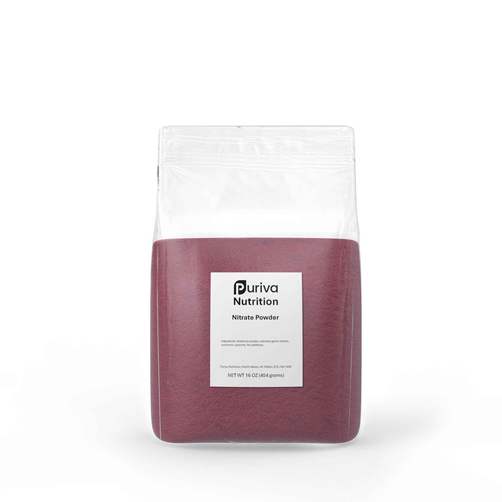 Nitrate powder (beetroot, curcumin, piperine, garlic), 1 pound, Puriva Nutrition by Puriva Nutrition