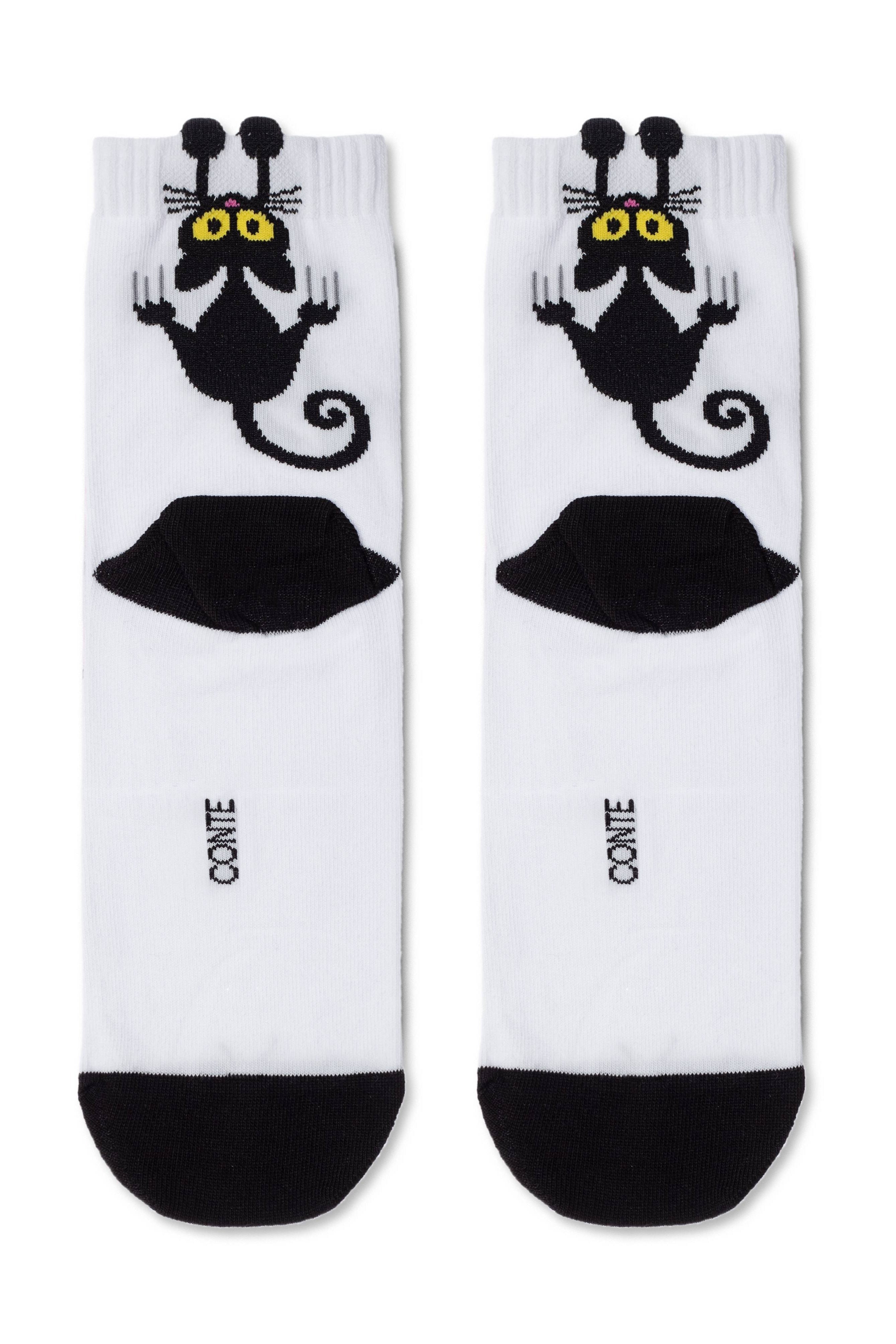 Cotton Socks Conte Classic 233 - Picot "Black cat" - DestGlow