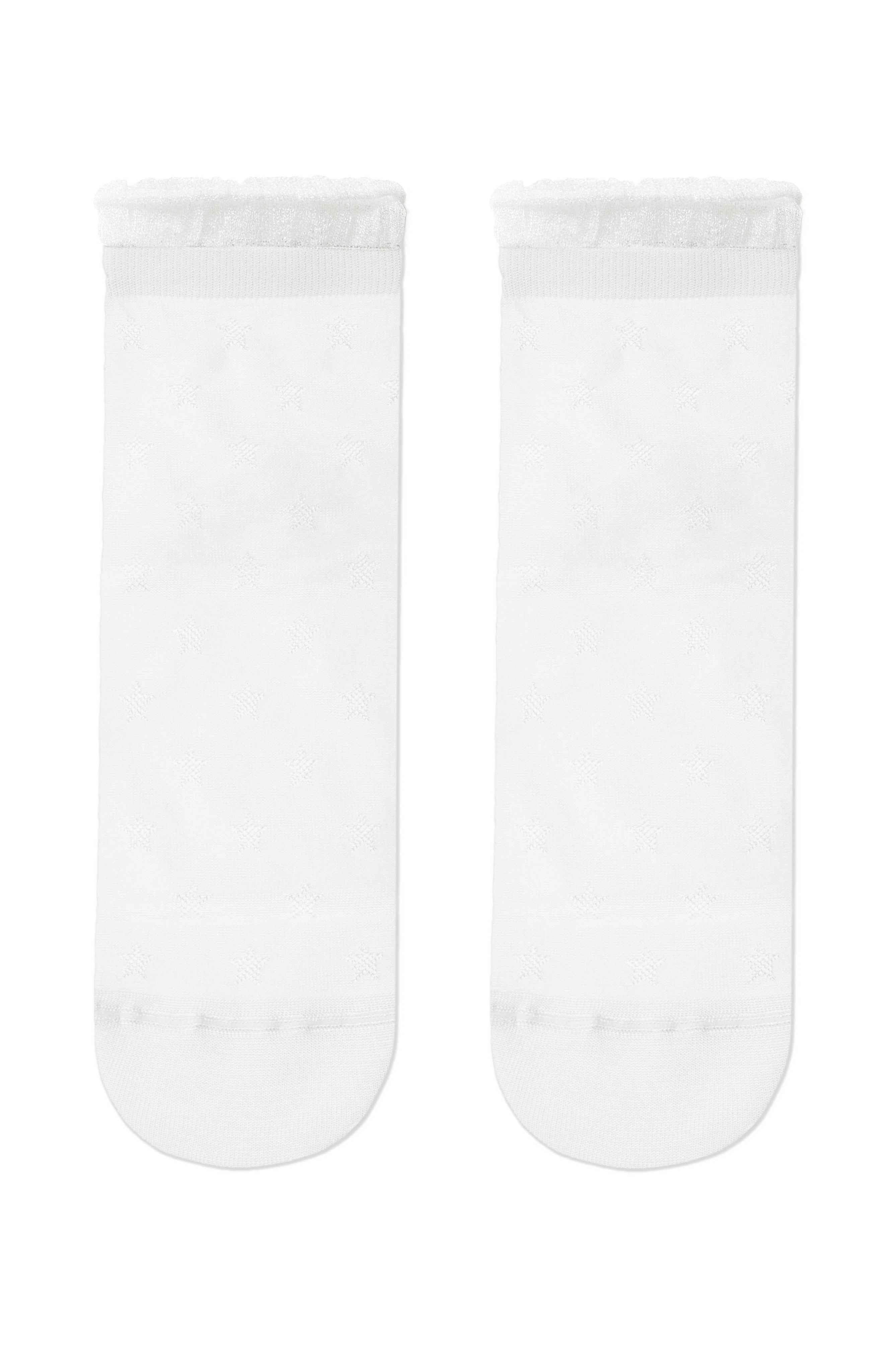 Conte Socks Classic - 491 Glossy Pattern and Decorative Transparent Mesh
