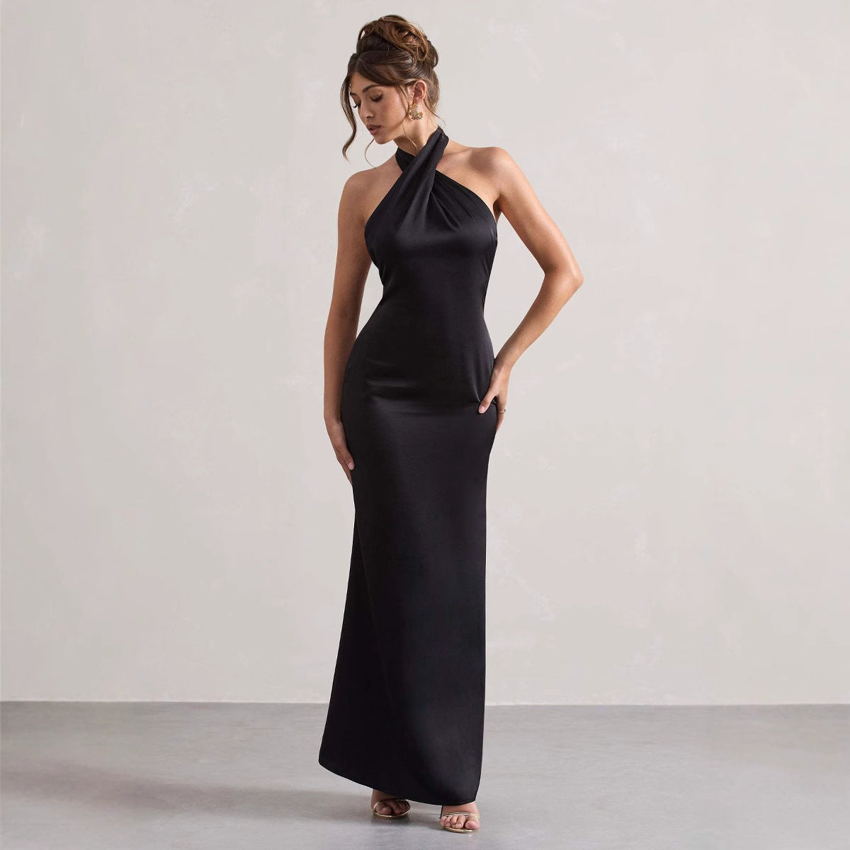 Halter Evening Dress Elegant Slim Dress Cocktail Party Dress by Ragazza