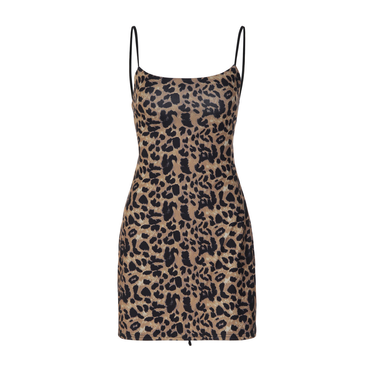Women Clothing Summer Leopard Print Sexy Backless Lace up Waist Trimming Spaghetti Straps Dress for Women DestGlow