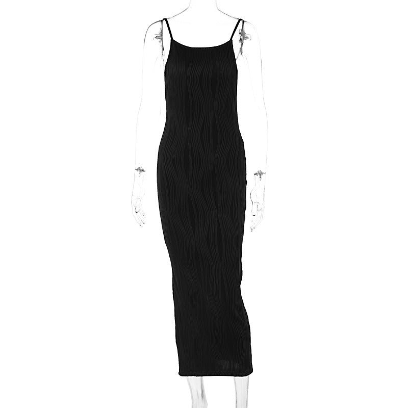 Summer Three Dimensional Line Sexy Sling Slim Fit Dress Women Clothing by Ragazza