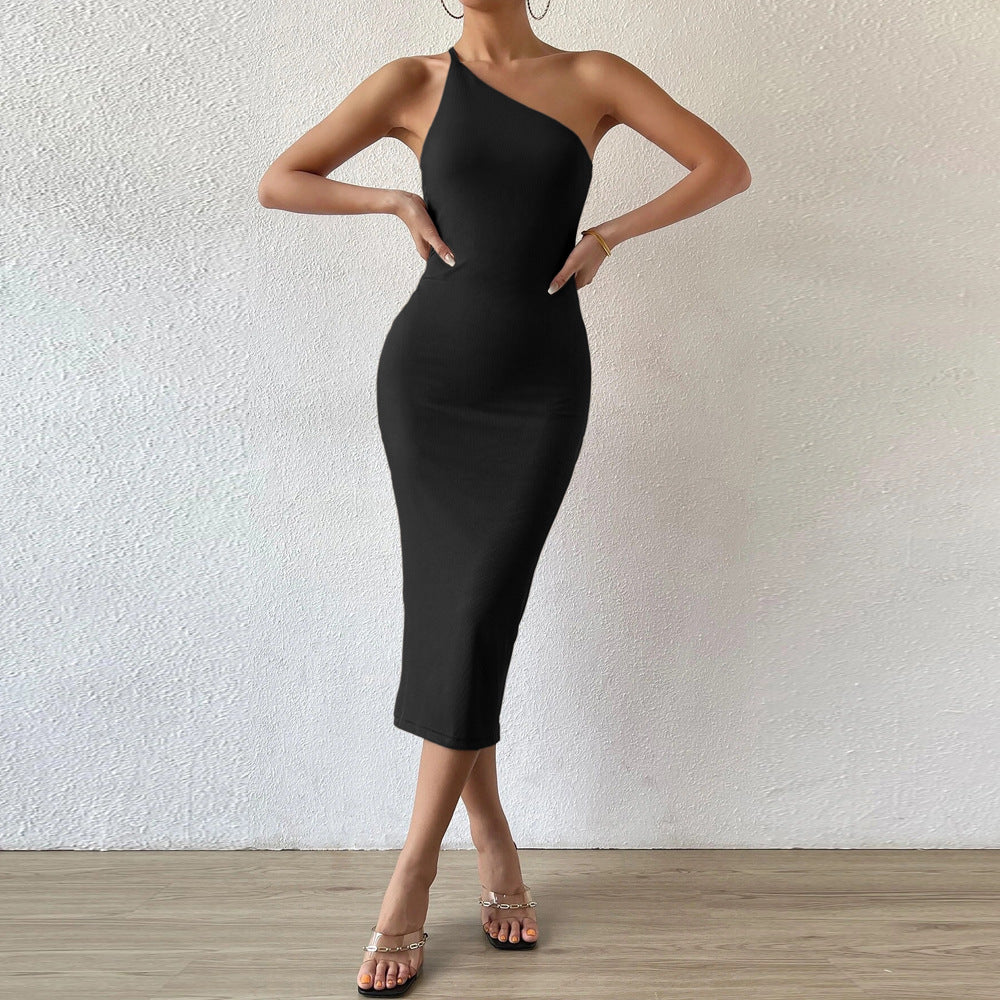 Autumn Winter Women Sexy Sleeveless Shoulder Corset Sheath Long Formal Dress by Ragazza