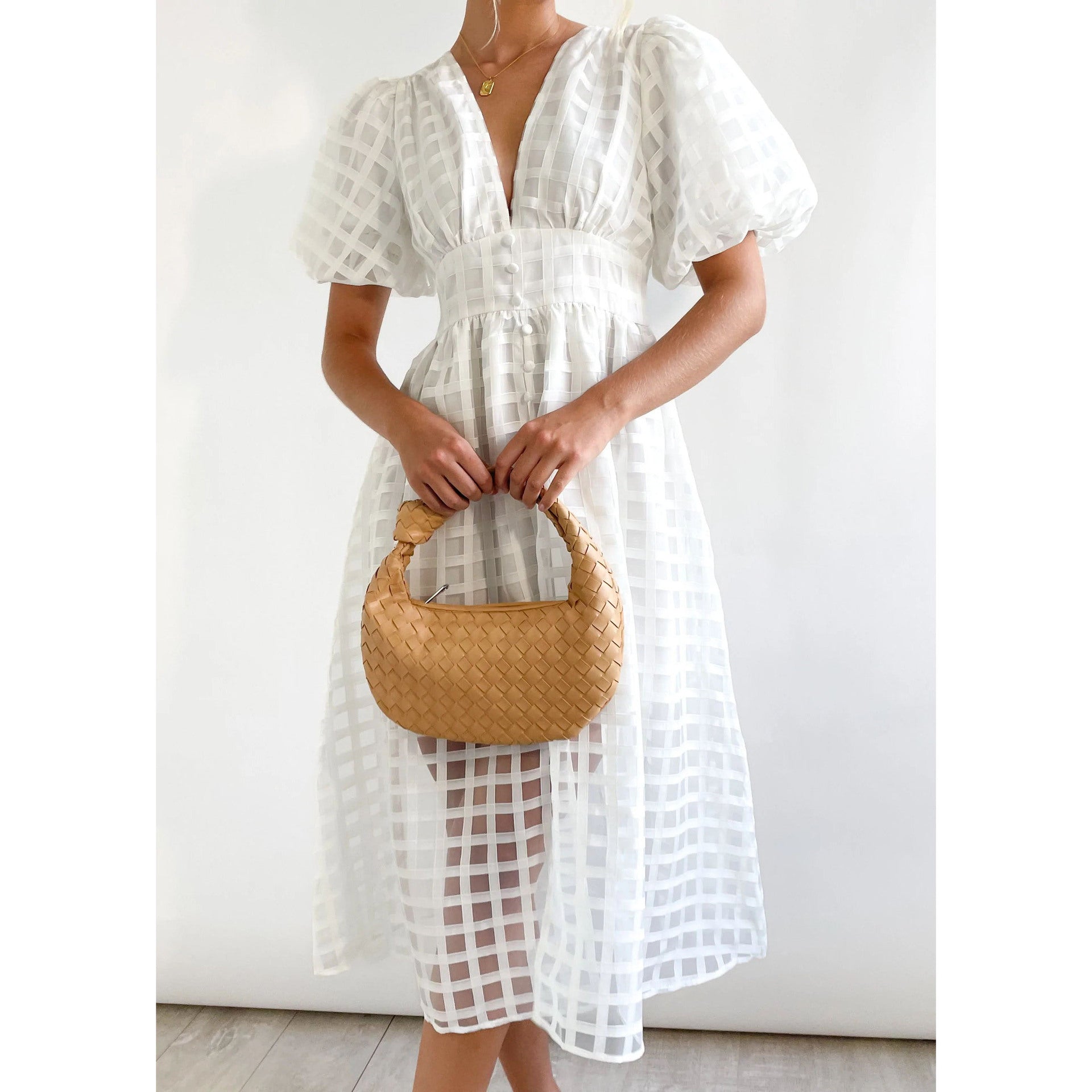 Spring Summer Multi Color Lantern Sleeve Dress Casual Party Dress Women by Ragazza