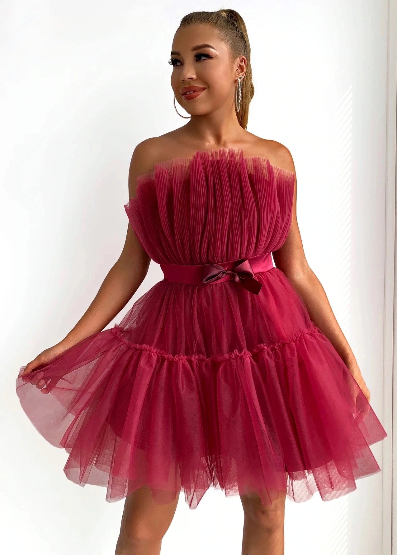 Top Mesh Graceful Bow Tutu Dress Women by Ragazza
