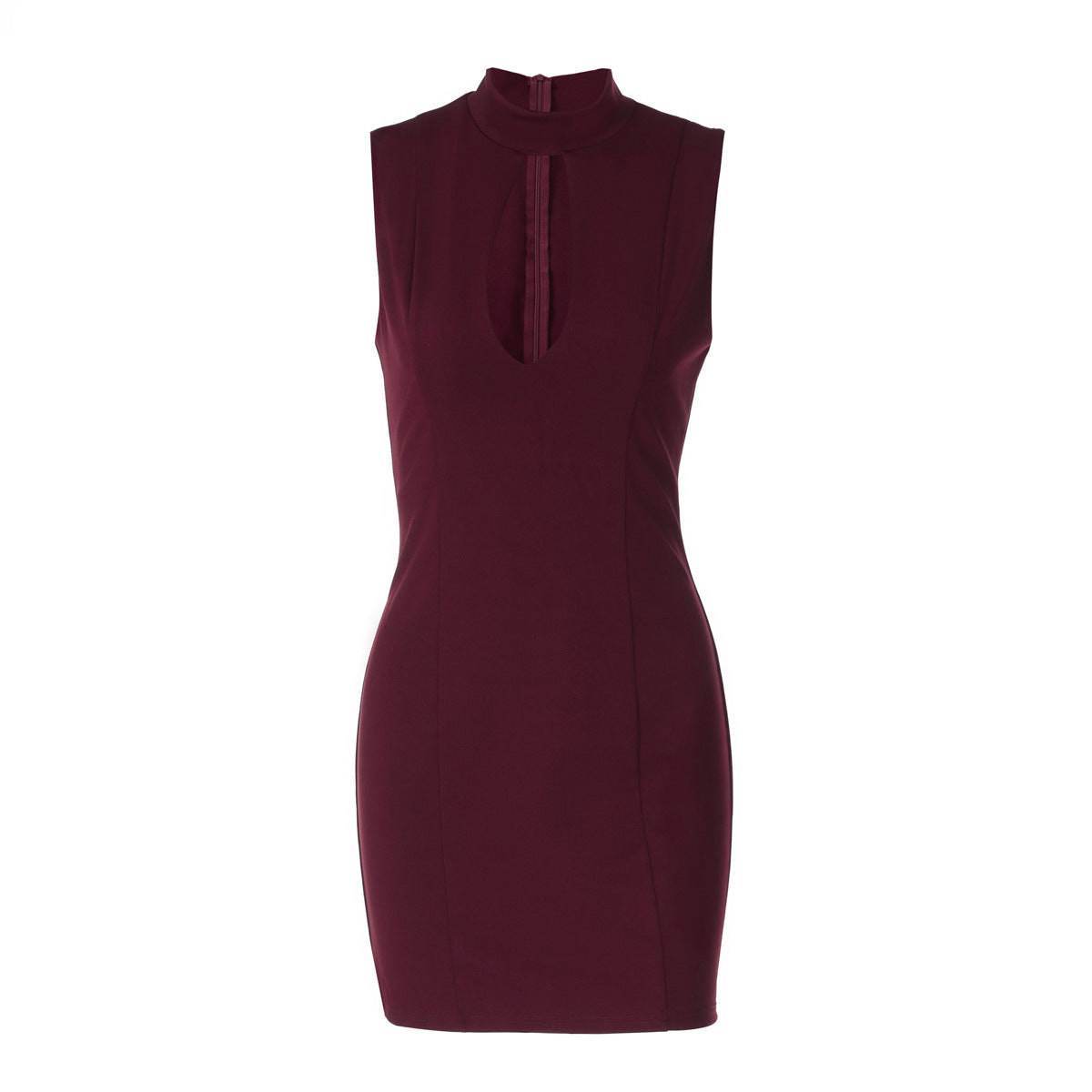 Women Clothing Autumn Winter Sexy Cutout Slim Back Package Hip with a Zipper Dress for Women by Ragazza
