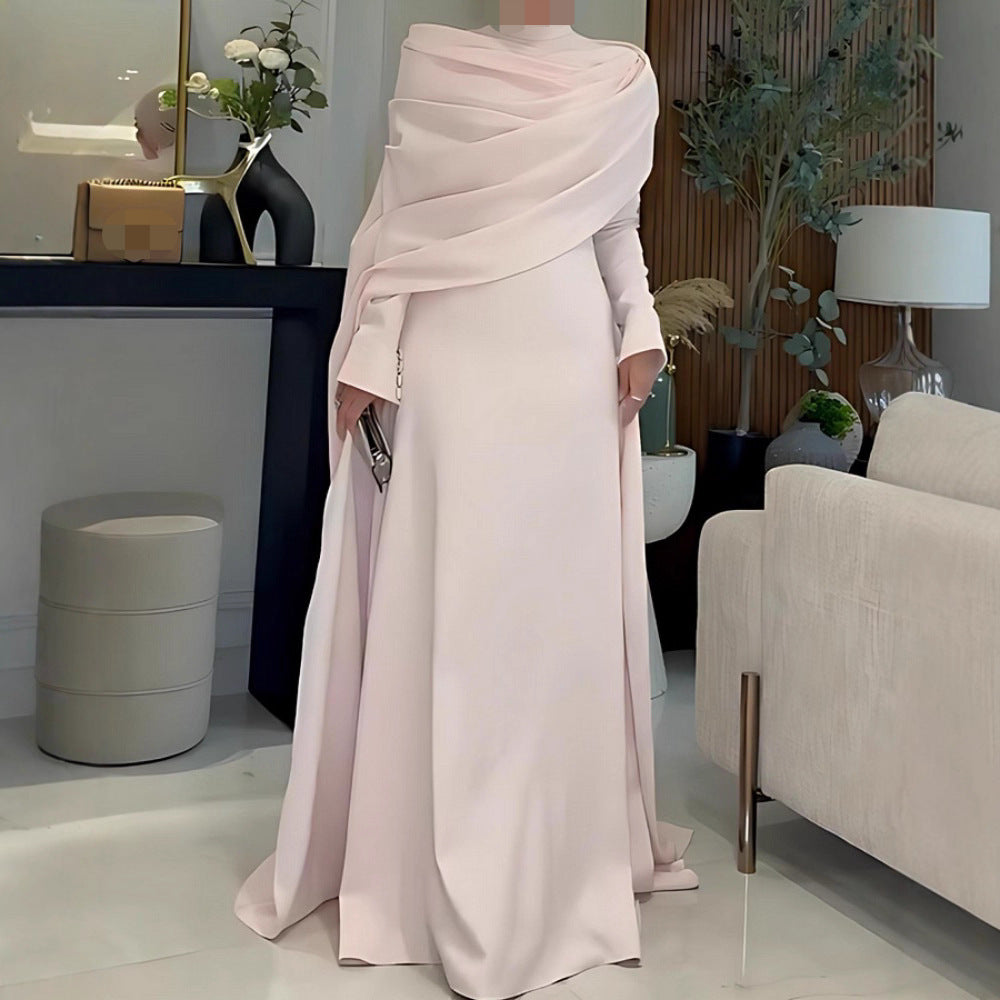 Autumn Women Clothing Sexy Pleated Mini Trailing Evening Gown DestGlow