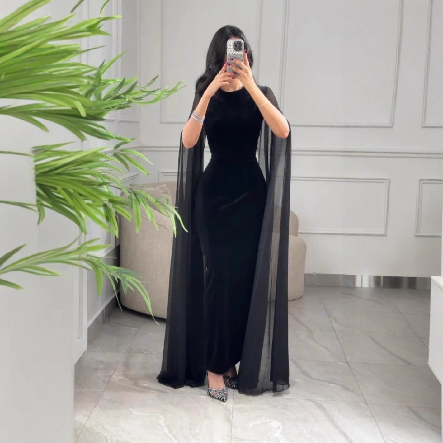 Autumn Winter Women Clothing Middle East Velvet Sheath Sleeve Dress by Ragazza