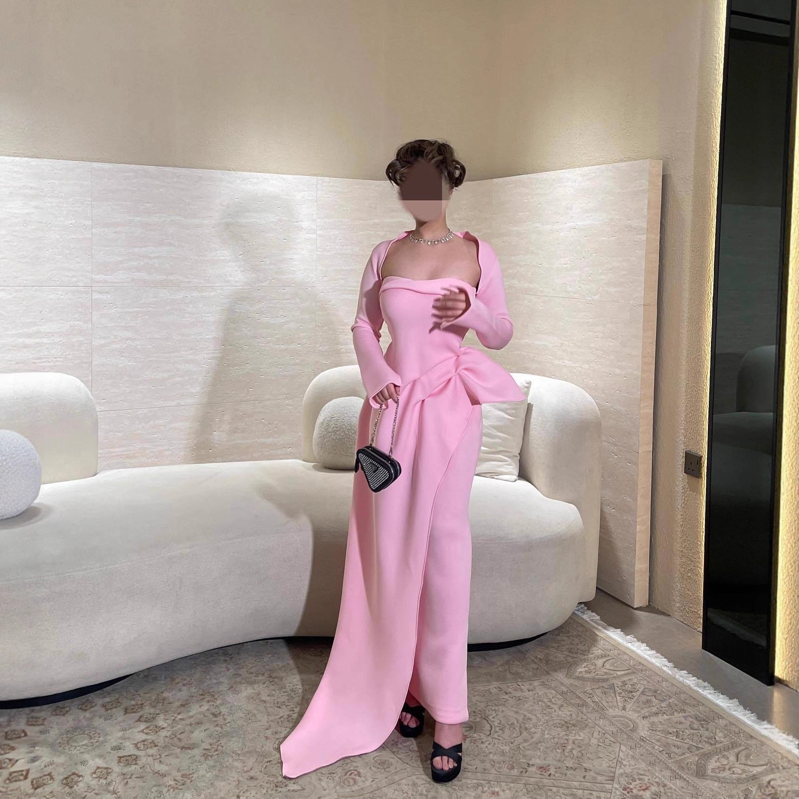 Summer Elegant Sexy Shawl Tube Top Slit Ball Dress Two Piece Set DestGlow