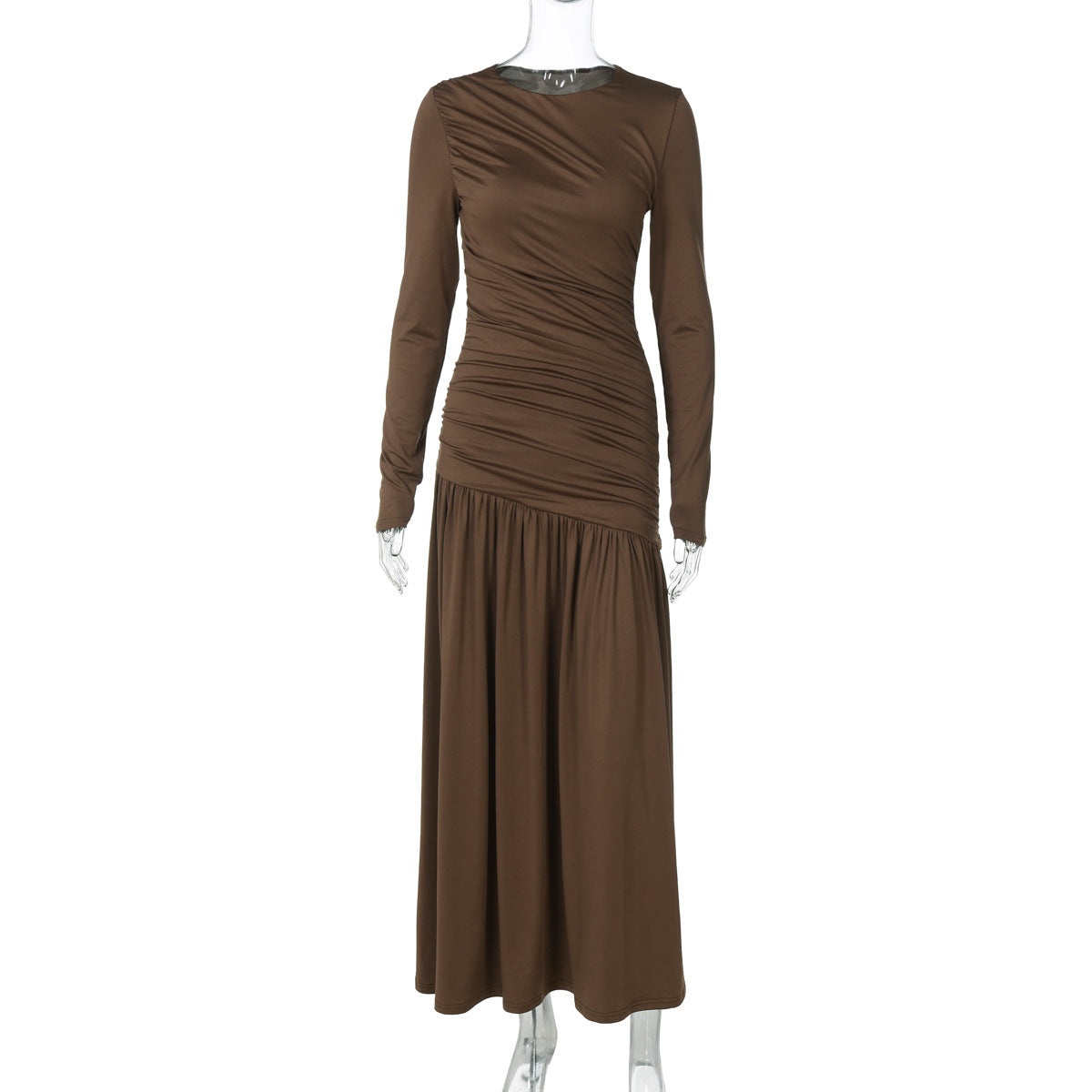 Best Seller in Women Clothing Summer Slim Fit Pleated round Neck Long Sleeved Dress Women by Ragazza