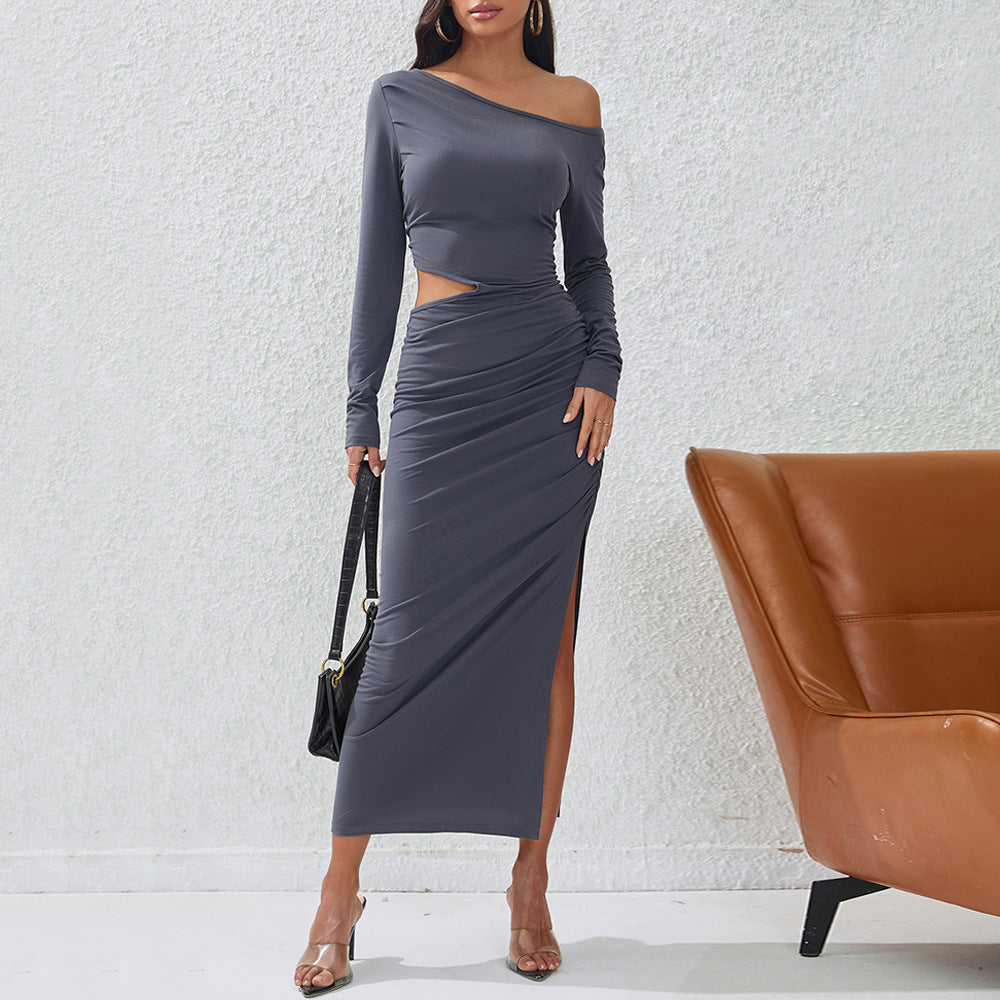 Fall Women Clothing Opening Design Slim Mid Length Dress by Ragazza