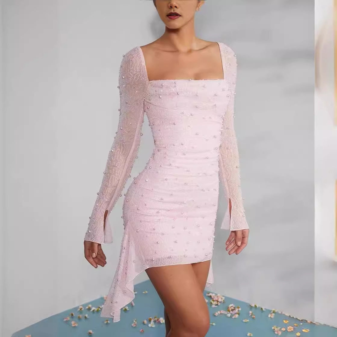 Spring Summer Long Bead Long Sleeve Dress by Ragazza