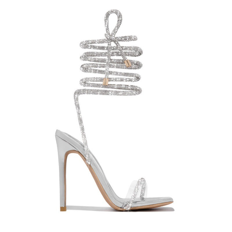 Summer Casual Comfortable Lace-up Roman Pointed Stiletto Heel Women High Heel Sandals DestGlow