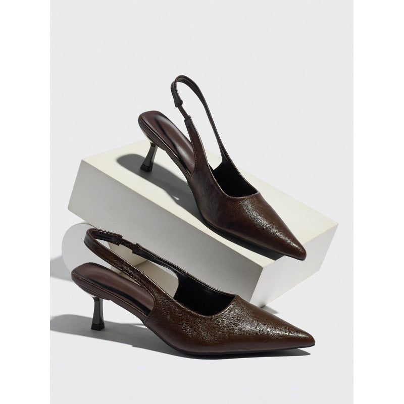 Sexy Closed Toe Sandals Wild Pointed Toe Slingback Women Shoes DestGlow