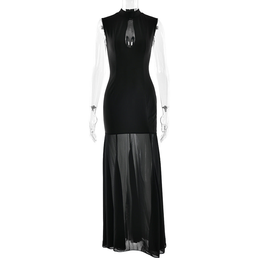 Sexy Cutout Tube Top Cinched Waist See-through Fishtail Dress Women Dress by Ragazza