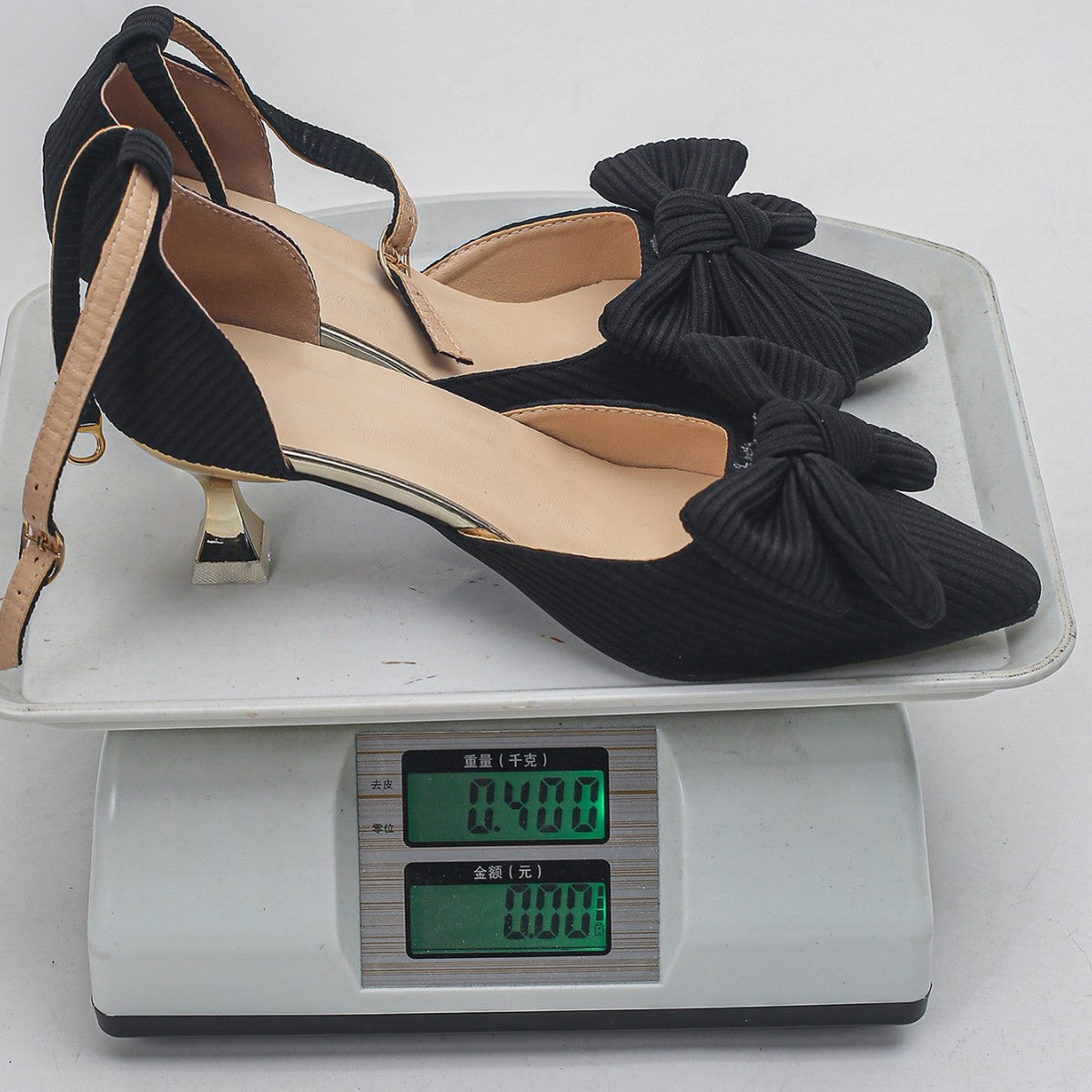 Bow Hollowed Sandals Women Heel Buckle Toe Cap Pointed Shoes DestGlow