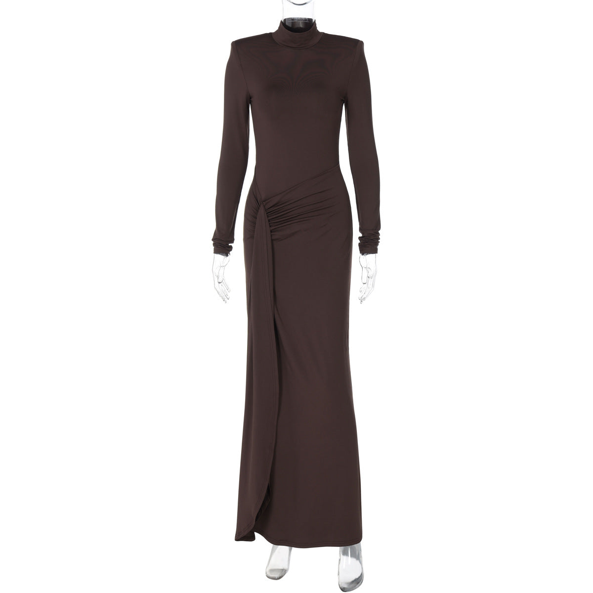 Women Clothing Winter Sexy Slit Sheath Dress Sexy Turtleneck Slim Fit Dress by Ragazza