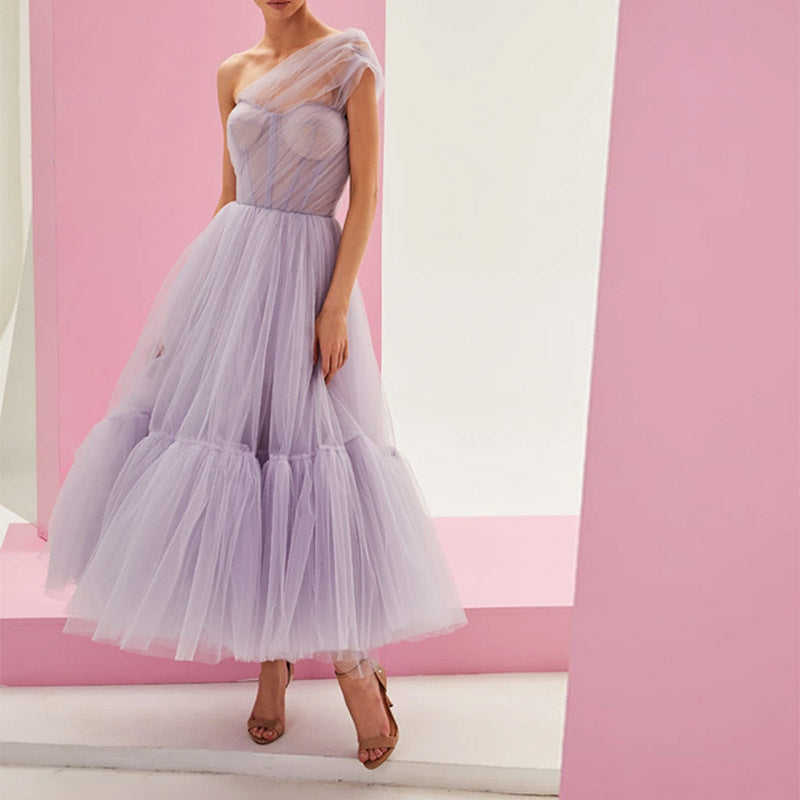 Autumn Winter Women Princess Dress Sleeveless Dress Banquet Dress Host by Ragazza