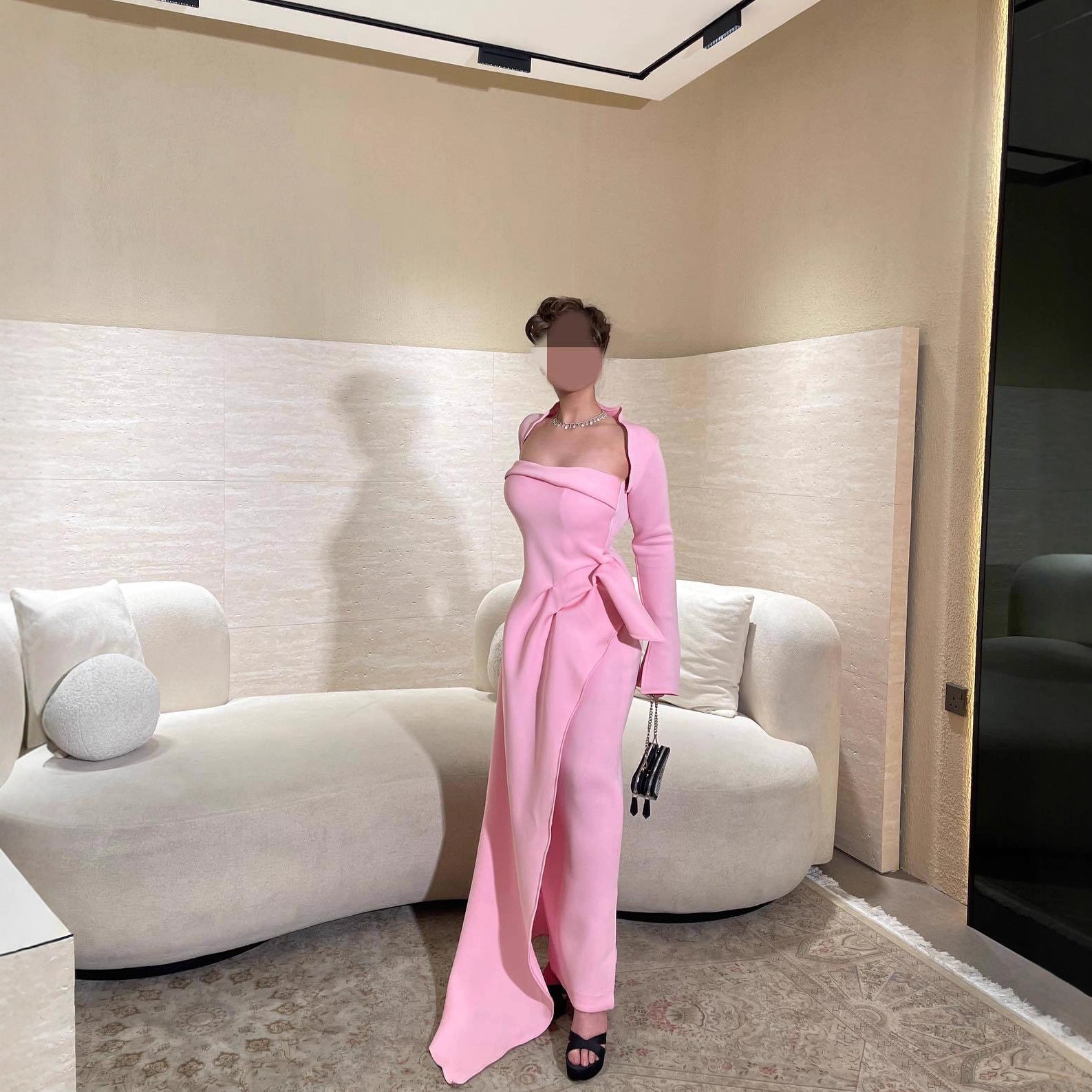 Summer Elegant Sexy Shawl Tube Top Slit Ball Dress Two Piece Set DestGlow