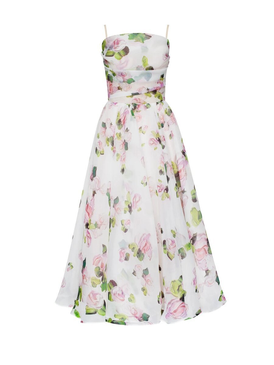 Summer Women Clothing Tube Top Sleeveless Printed Large Swing Dress by Ragazza