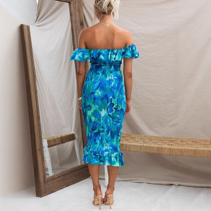 Summer off Shoulder Lace Skinny Sheath Elegant Sexy Dress by Ragazza