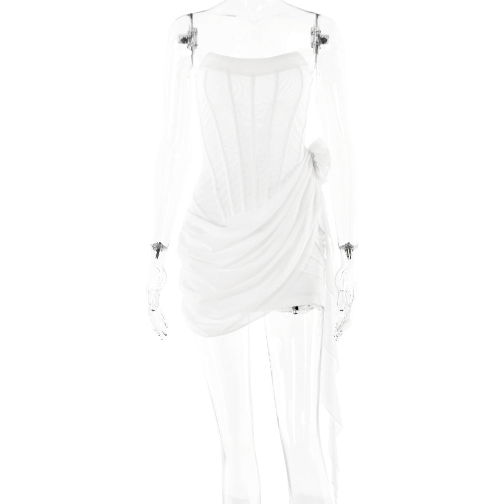 Dress Tube Top See Through Sleeveless Short Sexy Sexy Tight Dress by Ragazza