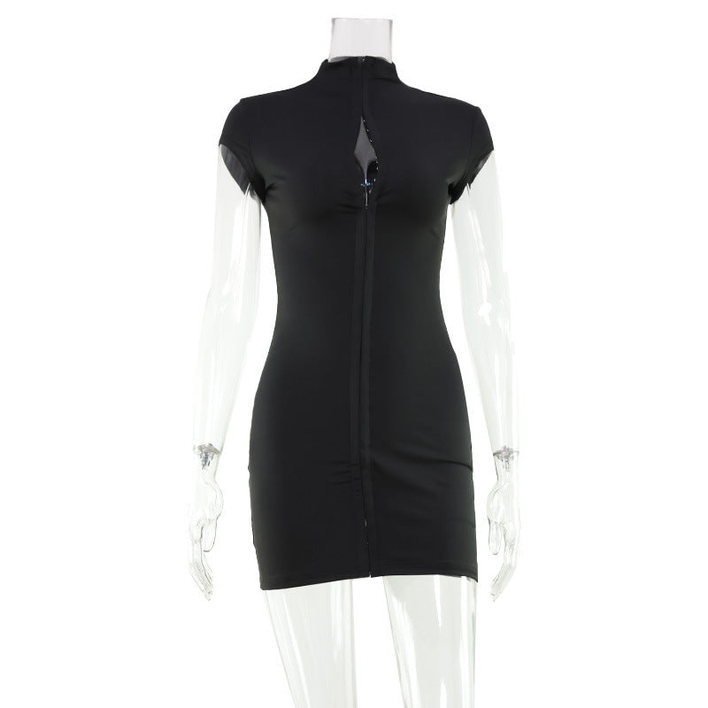 Solid Color Slim Fit Skinny Sexy Cutout Dress by Ragazza
