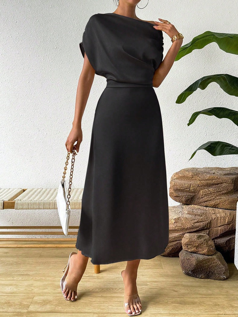 Women Clothing Trendy Summer Satin Satin Women Summer Dress Tight Jumpsuit Long Dress by Ragazza