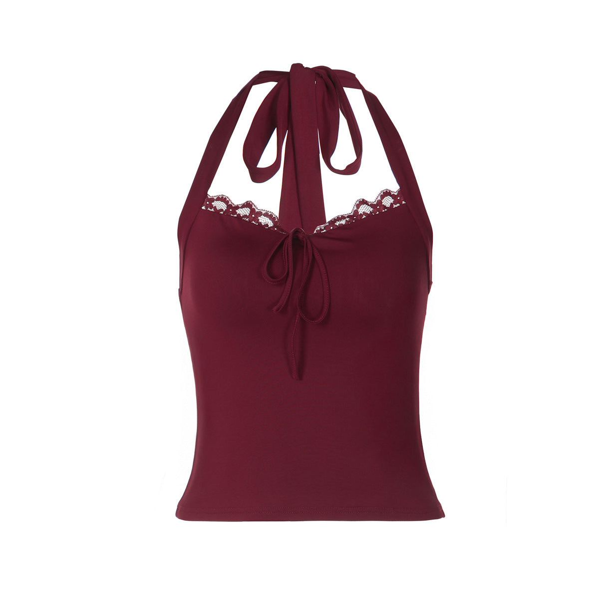 Women Clothing Winter Sexy Lace Stitched Backless Lace up Tube Top by Ragazza
