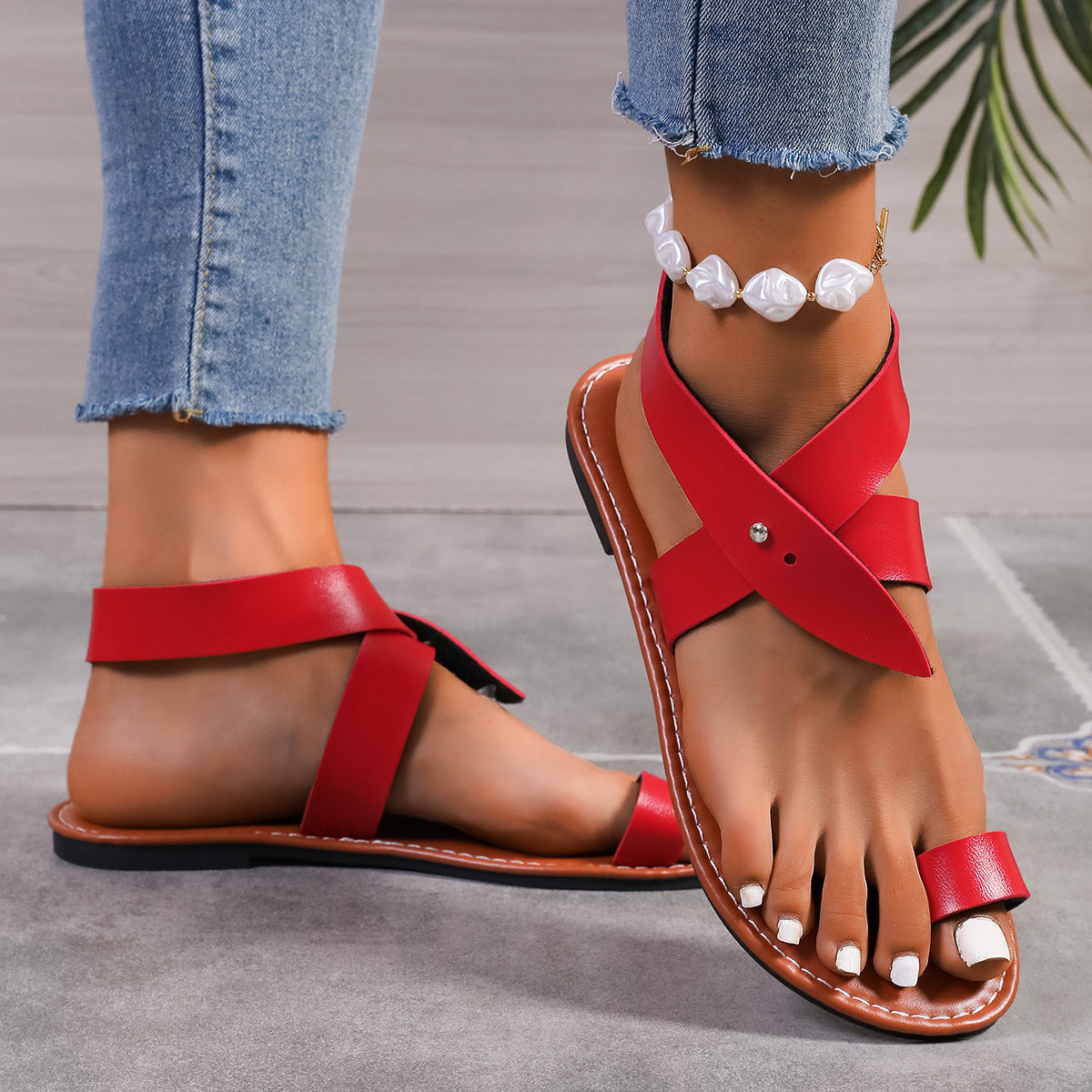 Toe Covering Belt Buckle Flat Sandals Women Arrival Multi Color European Size Beach Sandals DestGlow