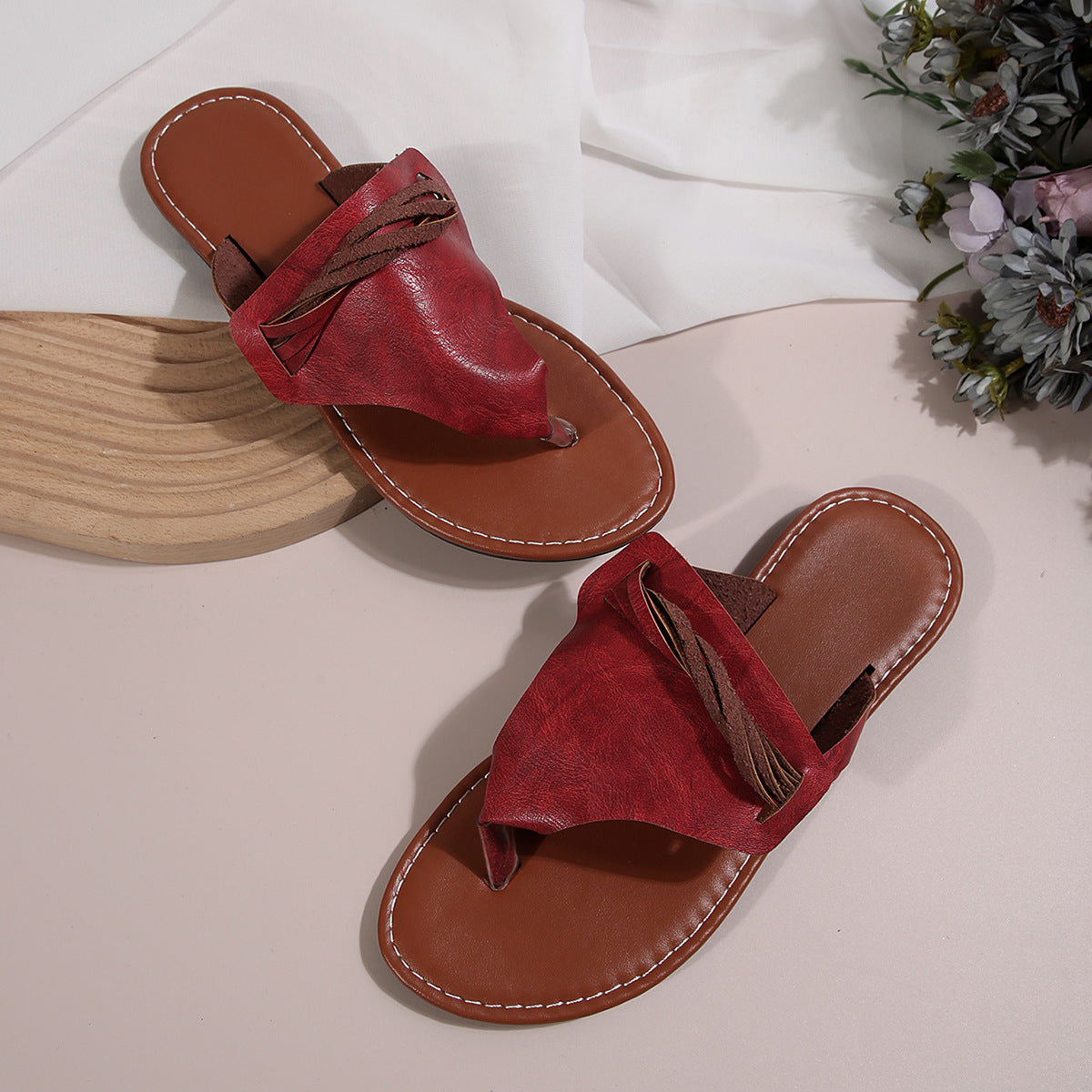 Retro Flip Flops Women Summer Flip Flops Comfortable Outdoor Lightweight Beach Sandals DestGlow